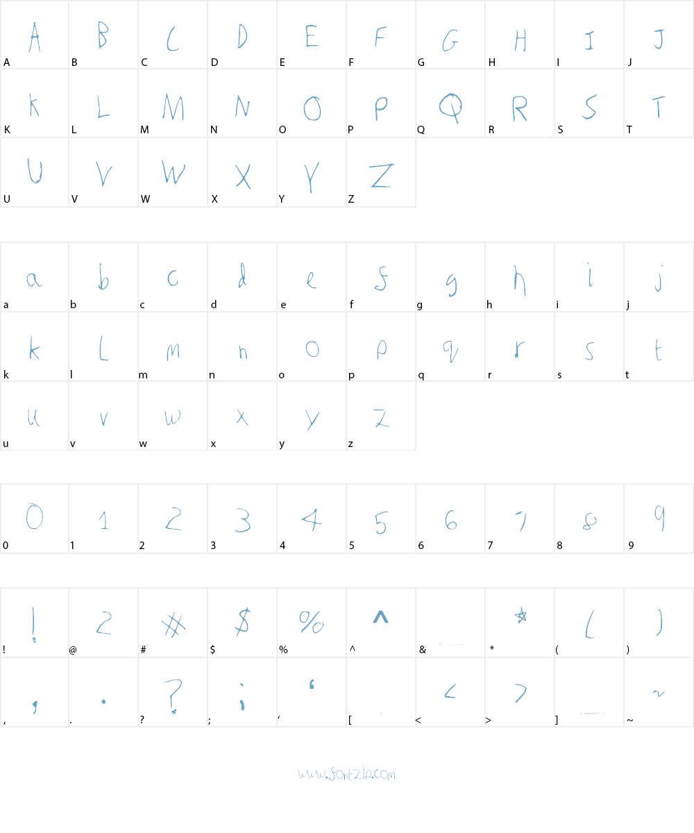 Peter_s_Handwriting Font Character